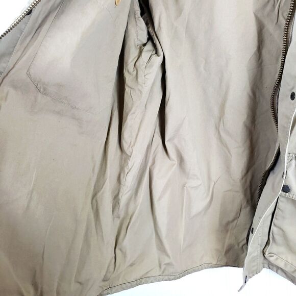 Women's Banana Republic Beige Button/Zip Up Utility Heavy Duty Coat Jacket sz MD - Picture 8 of 16